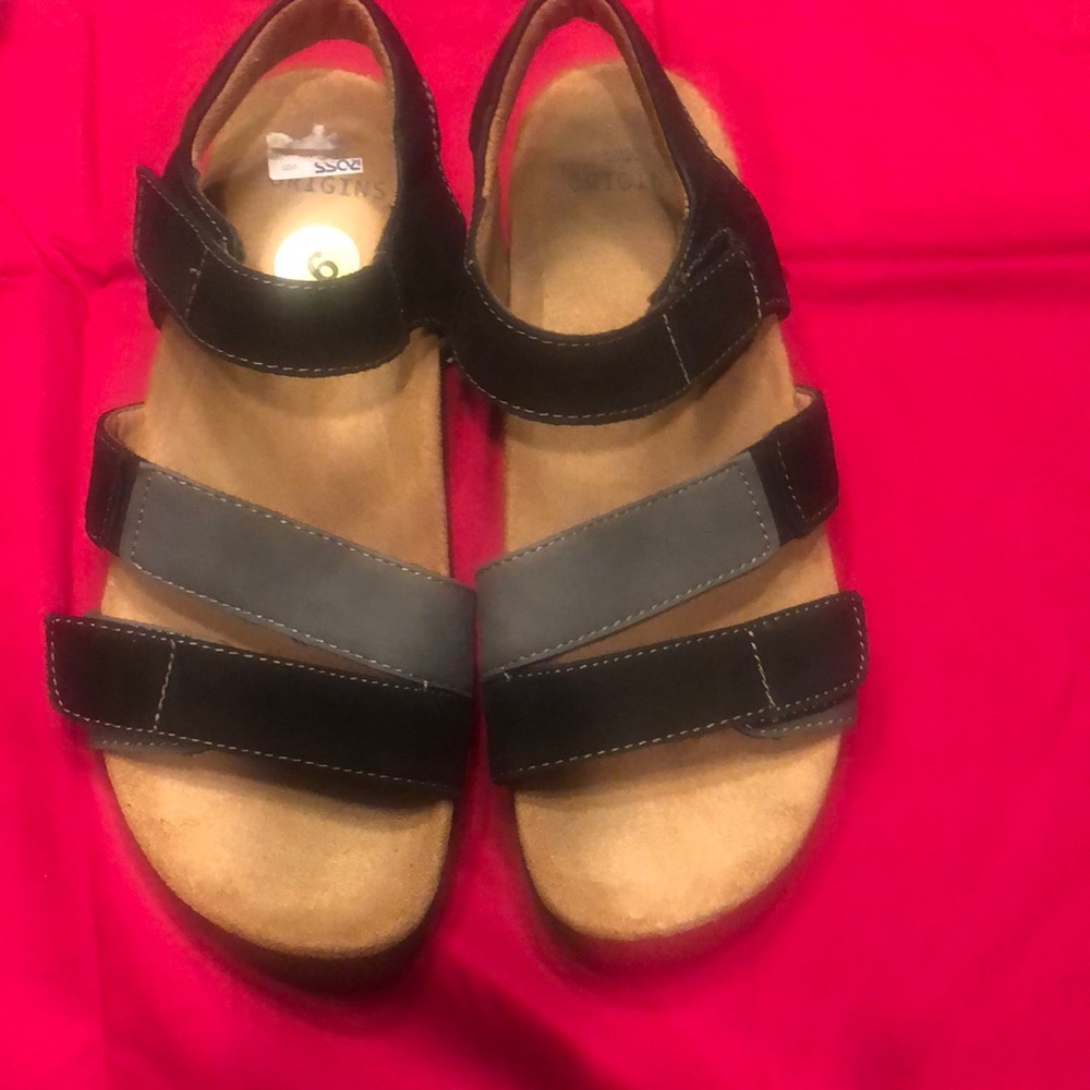 Black and grey sandals